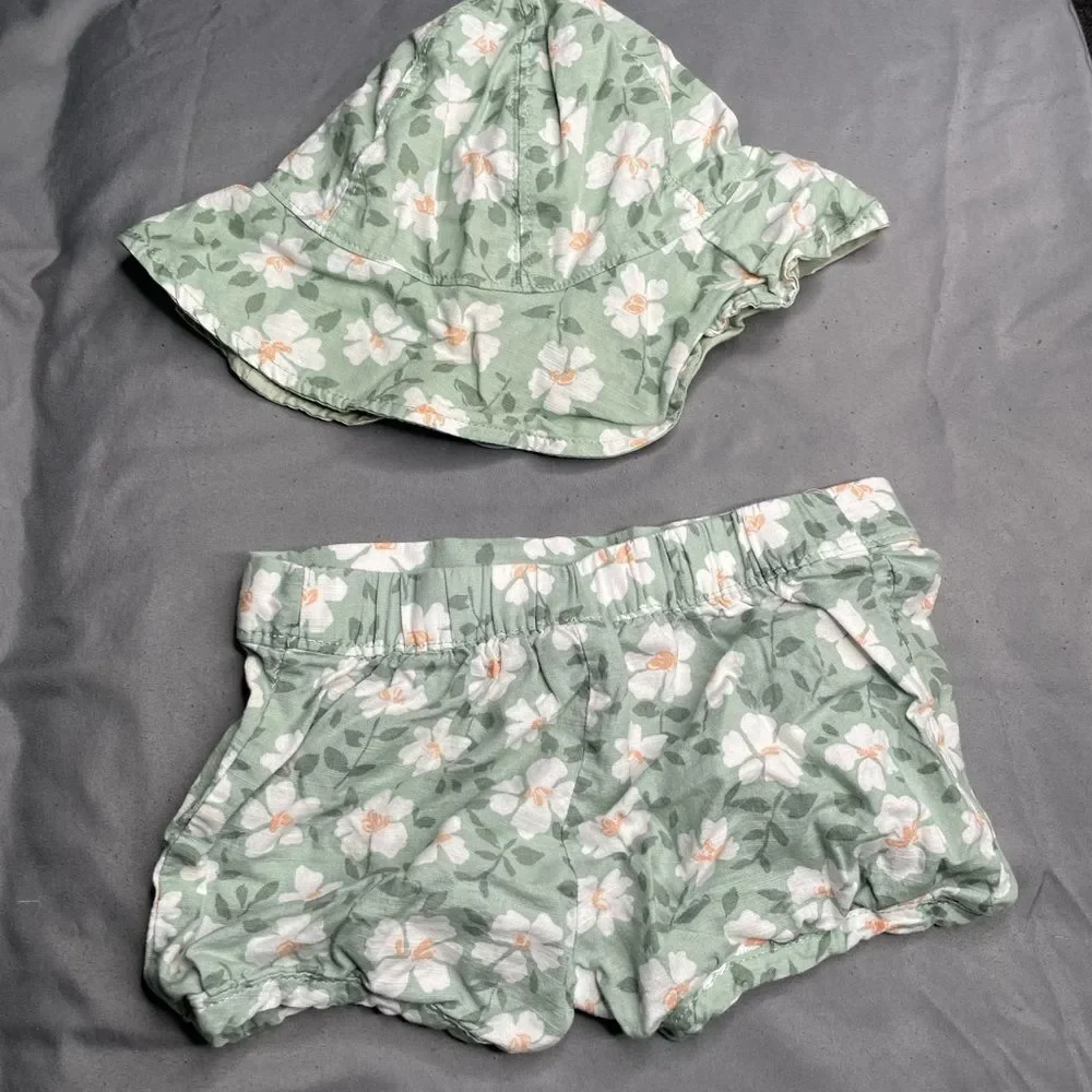 Carter's Green Floral Baby Dress Set